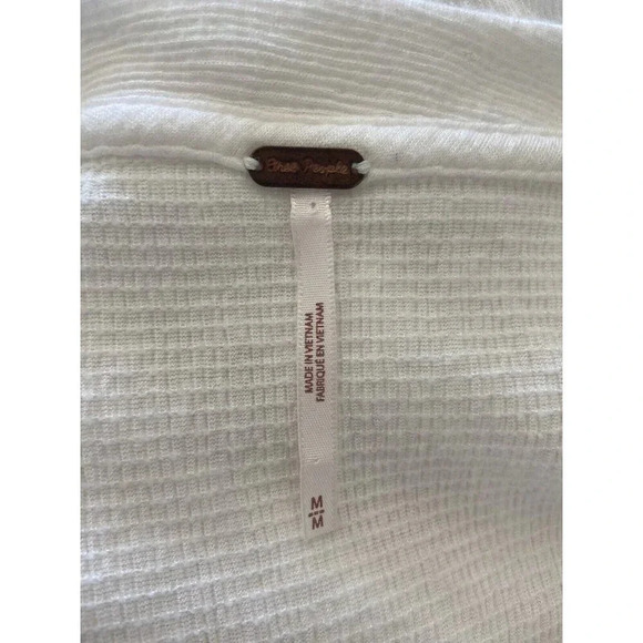 Free People Dress Cover Up White Gauze Button Front Size Medium M - Picture 5 of 6